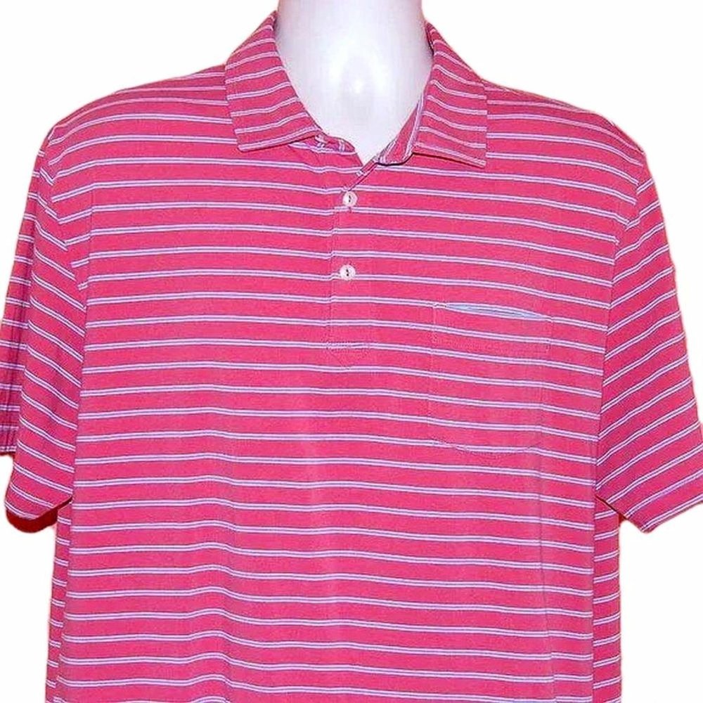 Peter Millar Blue Stripe Polo Shirt Sz L Mint Condition